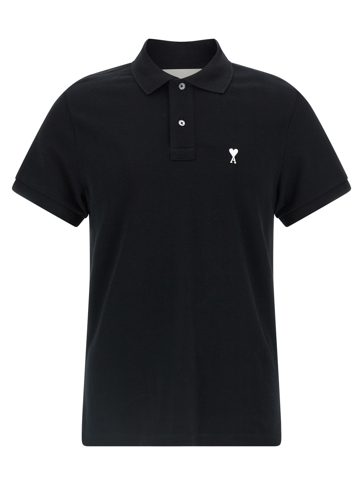 Ami Paris Black Cotton Polo Shirt