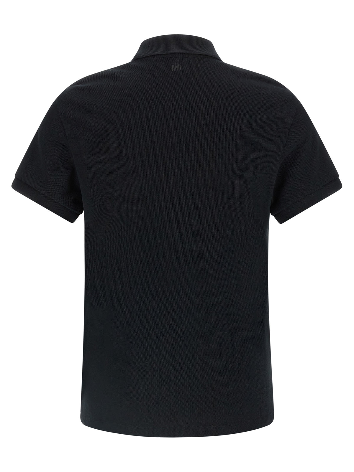 Ami Paris Black Cotton Polo Shirt