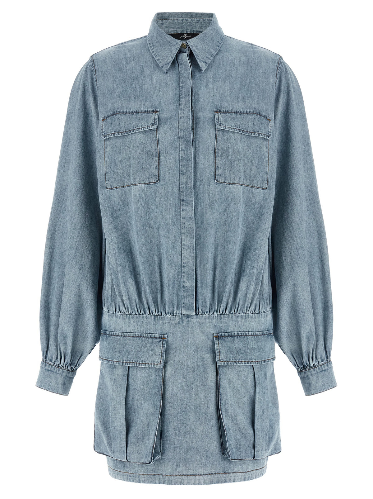7 For All Mankind Blue Cotton Short Dress