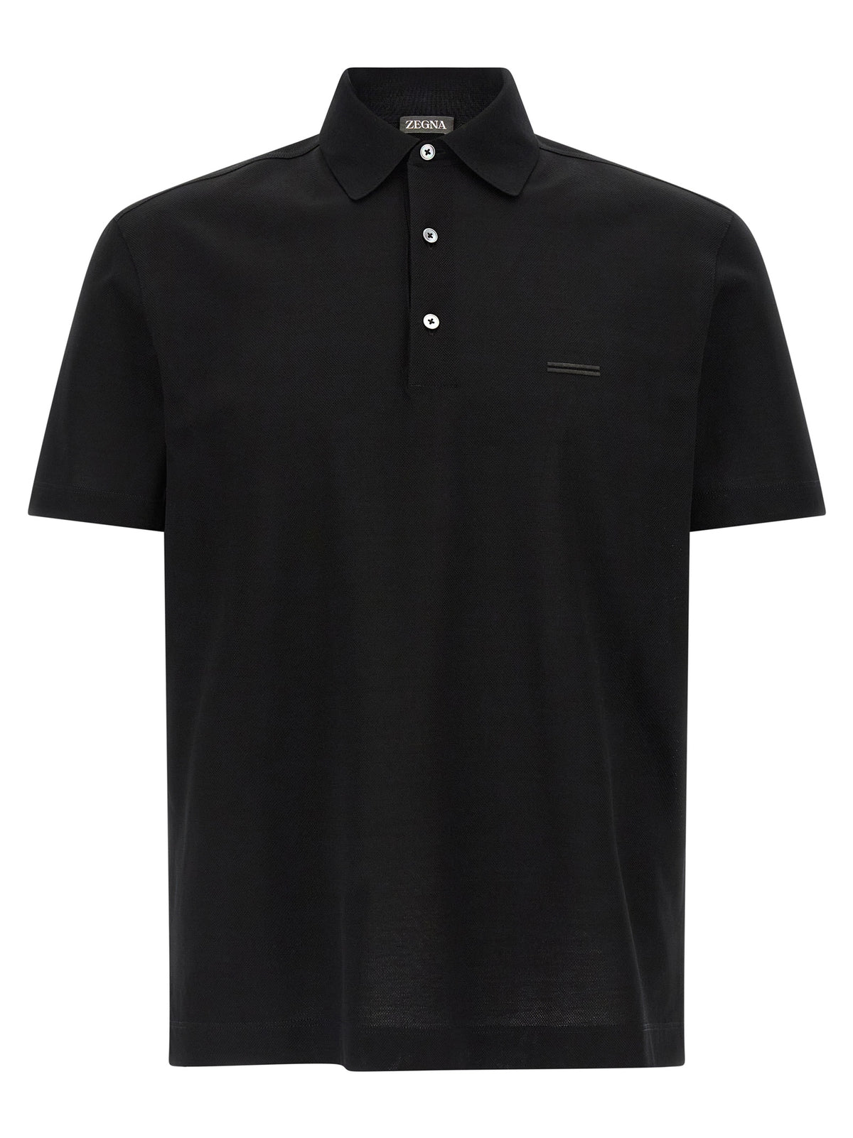 ZEGNA Black Cotton Polo Shirt