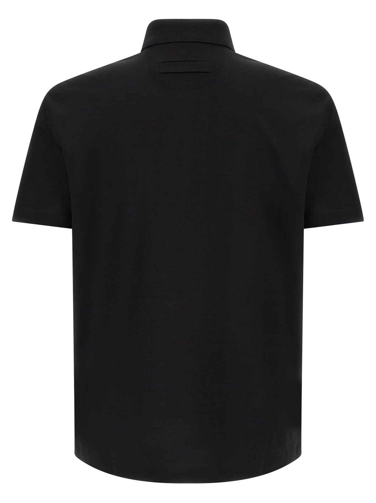 ZEGNA Black Cotton Polo Shirt