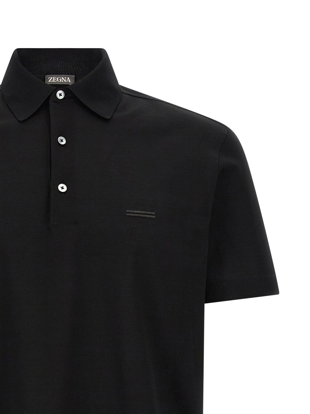 ZEGNA Black Cotton Polo Shirt