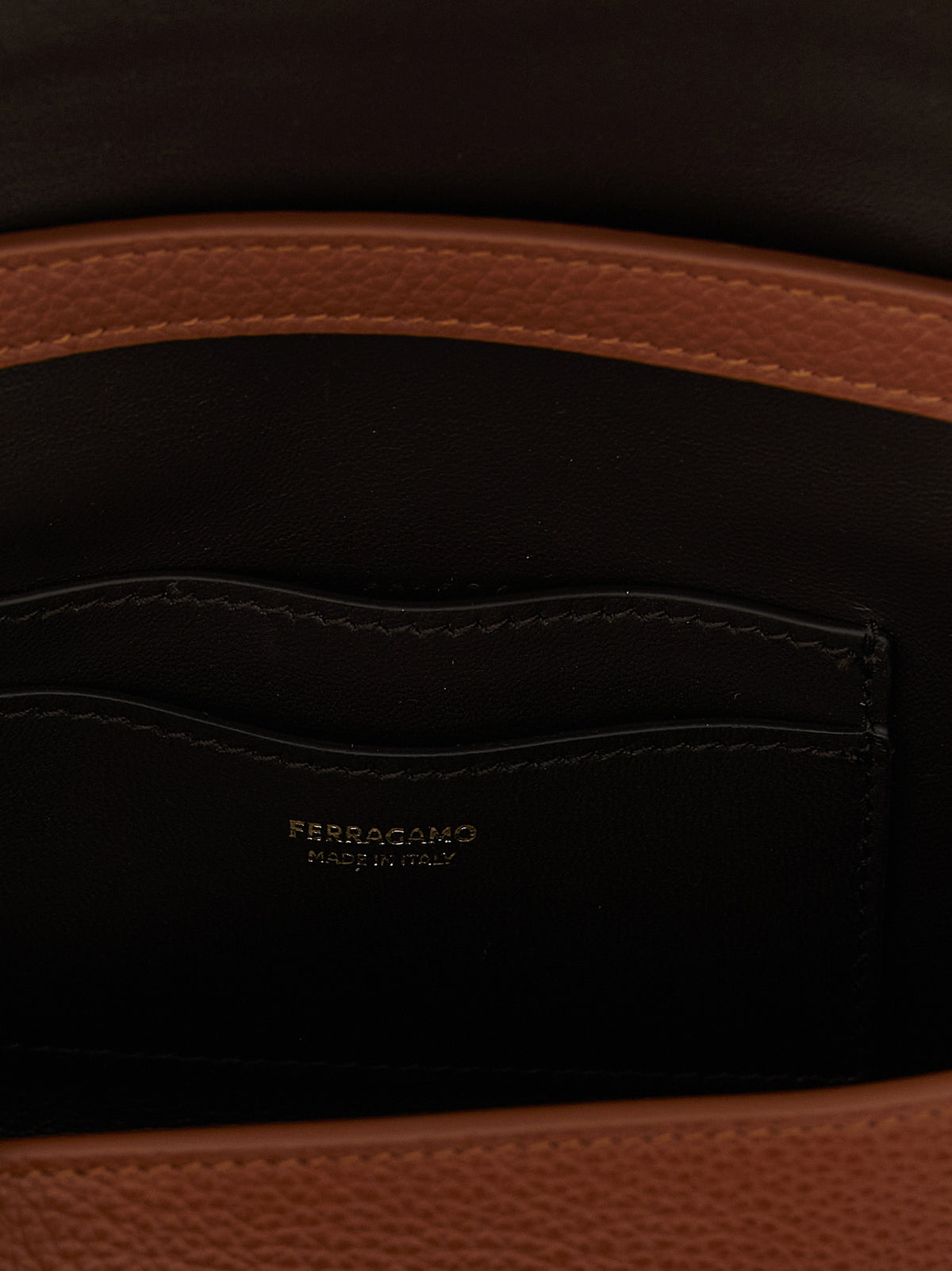 Ferragamo Brown Calfskin Crossbody Bag