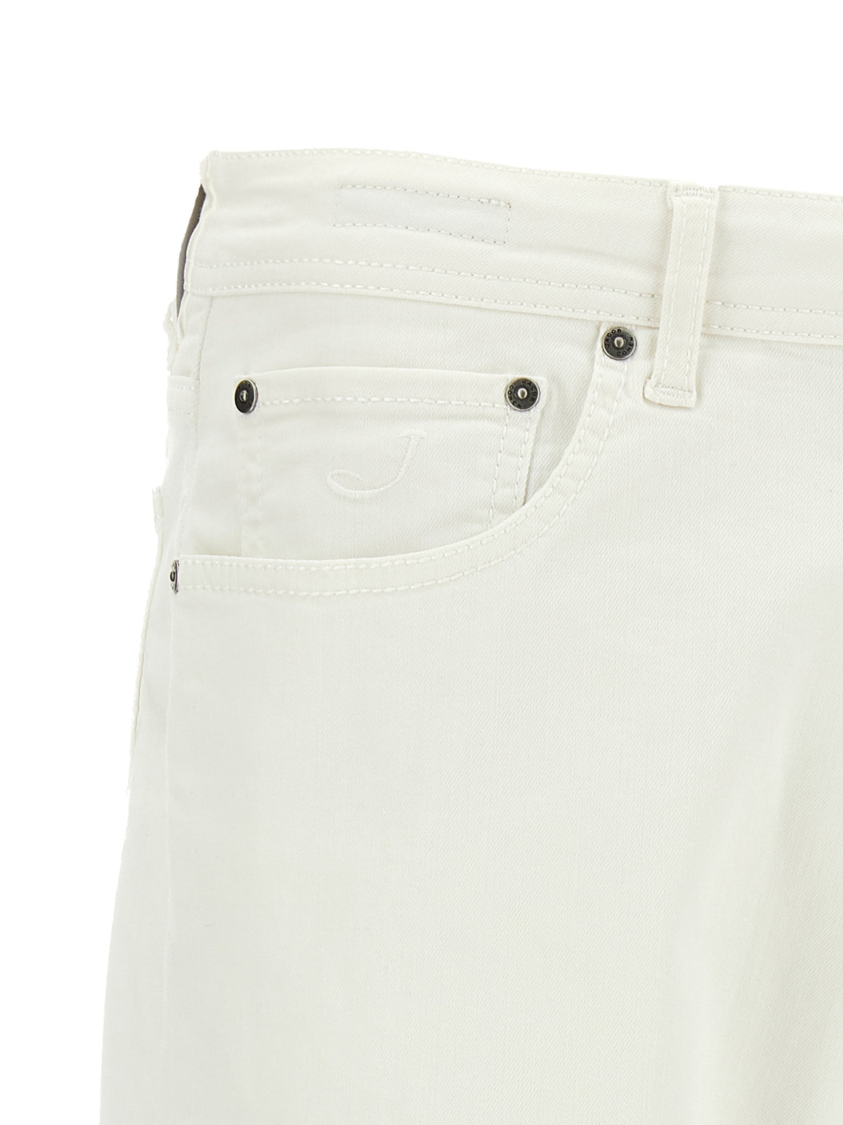 Jacob Cohen White Cotton Straight-Leg Jeans