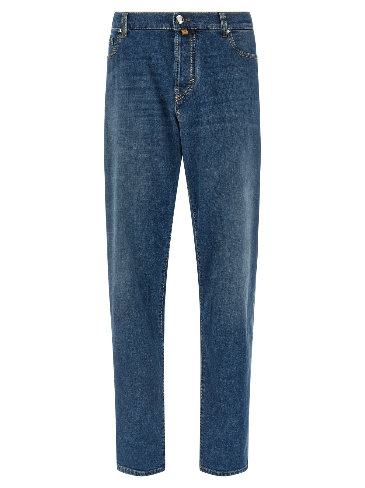 Jacob Cohen Blue Cotton Straight-Leg Jeans