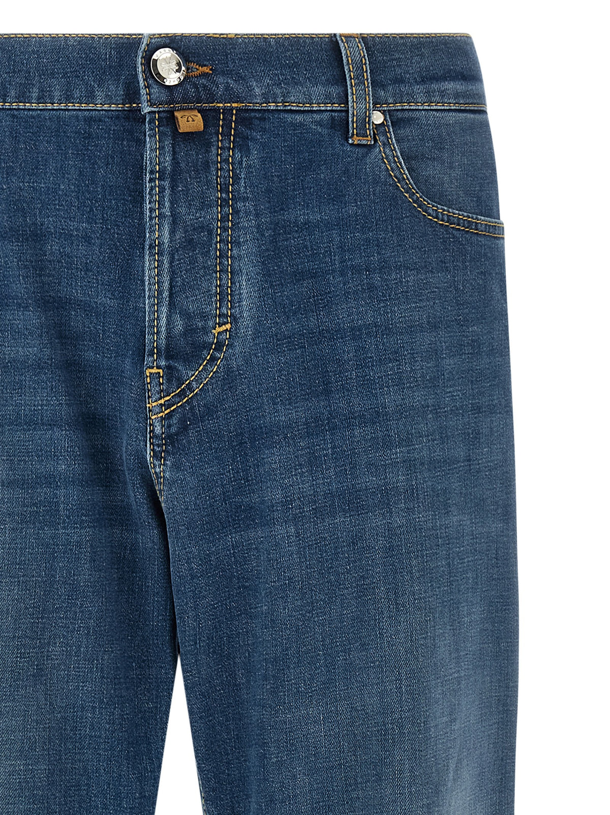 Jacob Cohen Blue Cotton Straight-Leg Jeans
