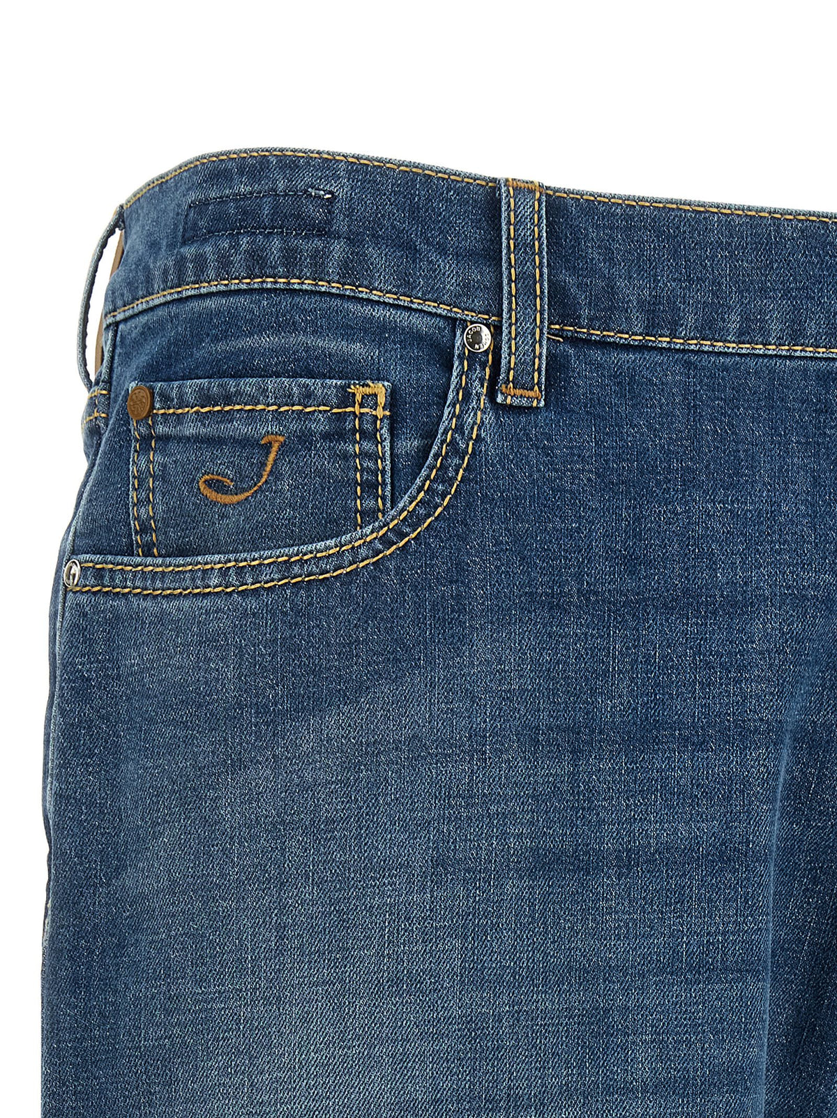 Jacob Cohen Blue Cotton Straight-Leg Jeans