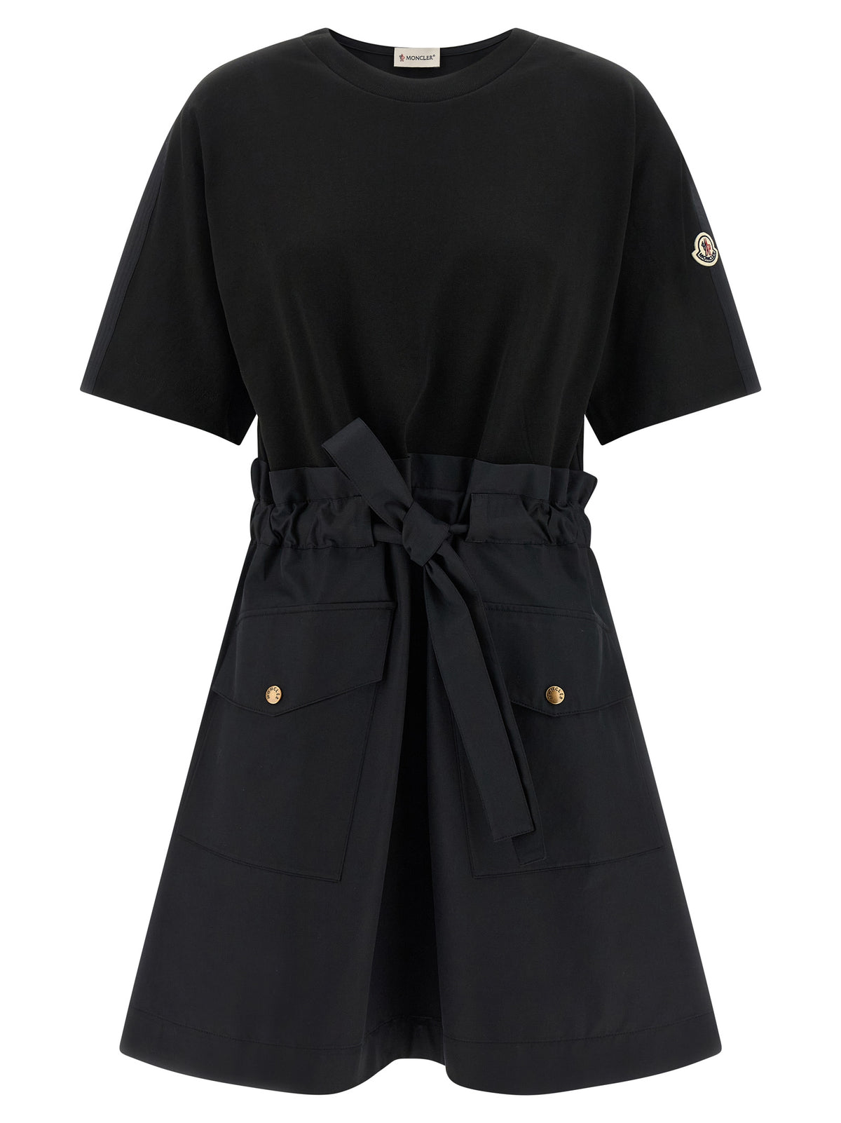 Moncler Black Cotton Short Dress