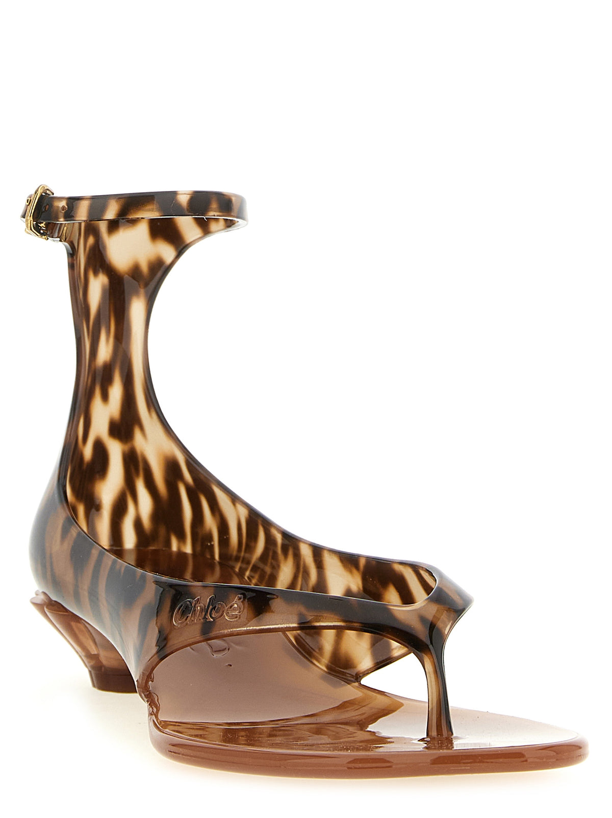 Chloé Brown Polyurethane Mid Heel Pumps