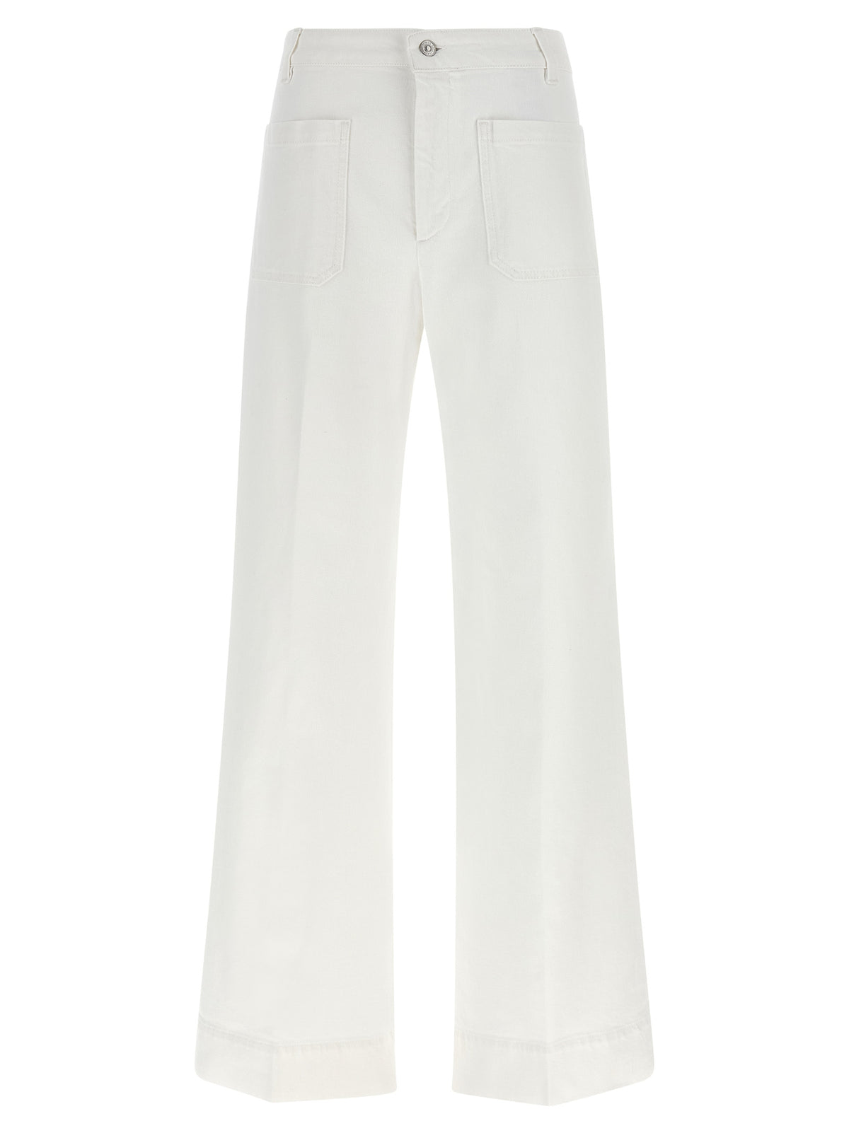 Victoria Beckham White Cotton Flared Jeans