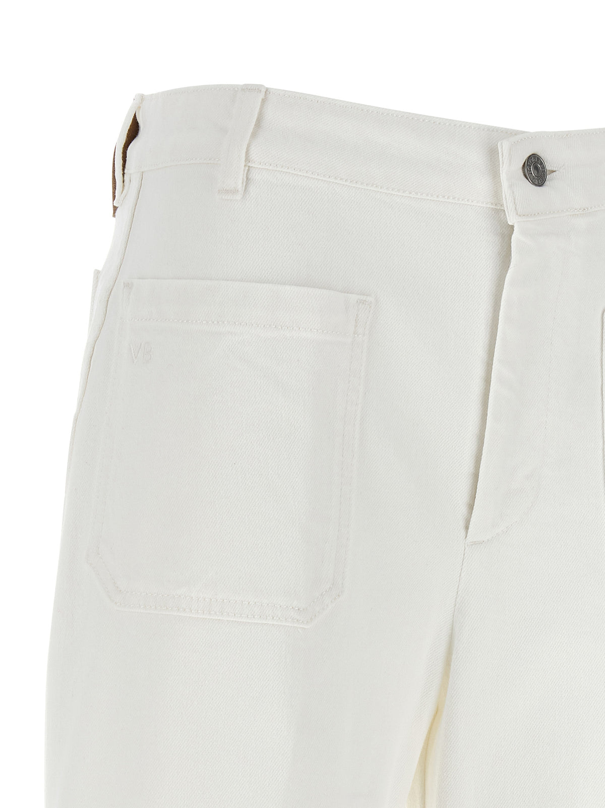 Victoria Beckham White Cotton Flared Jeans