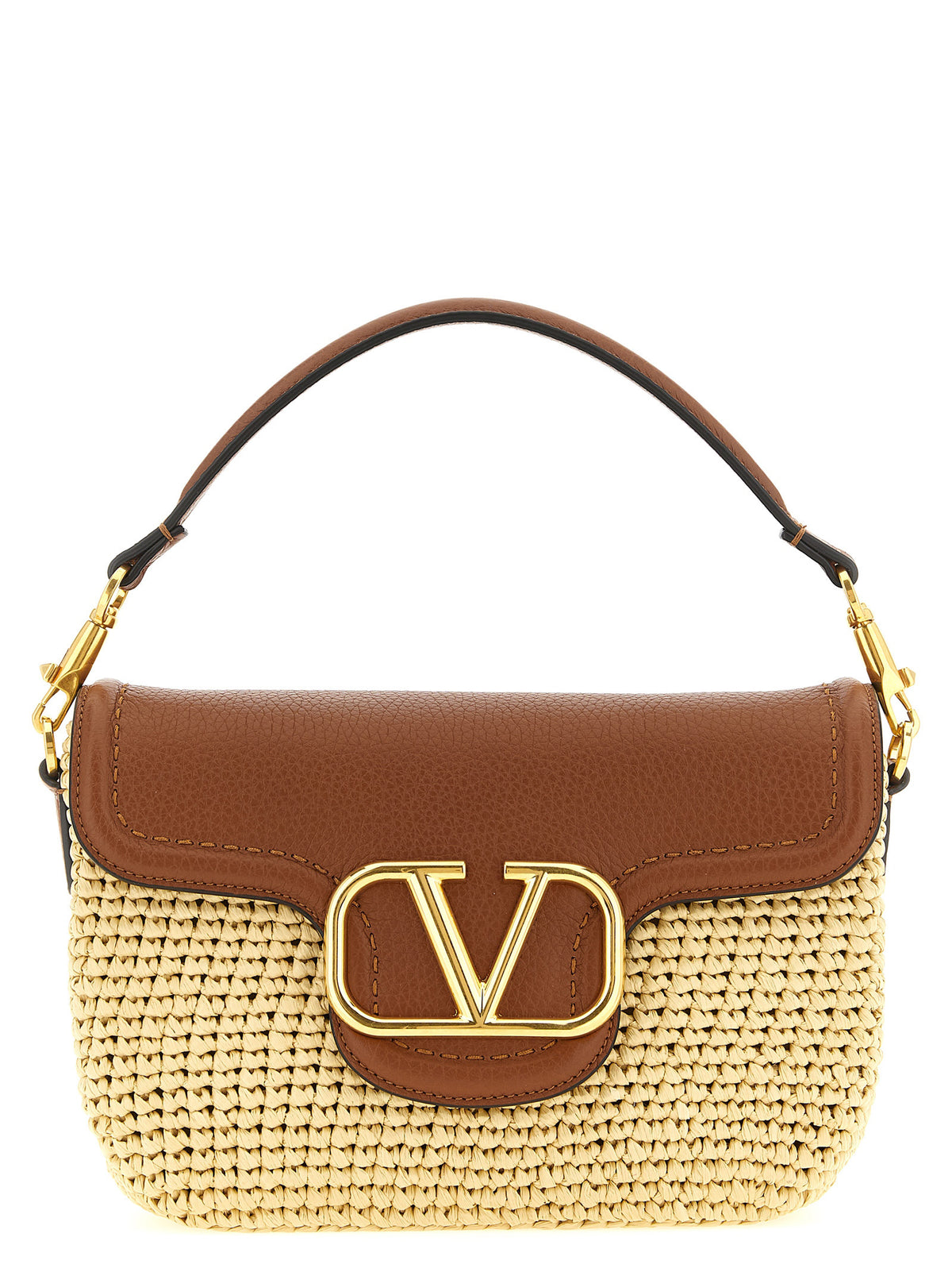 Valentino Garavani Brown Viscose Shoulder Bag