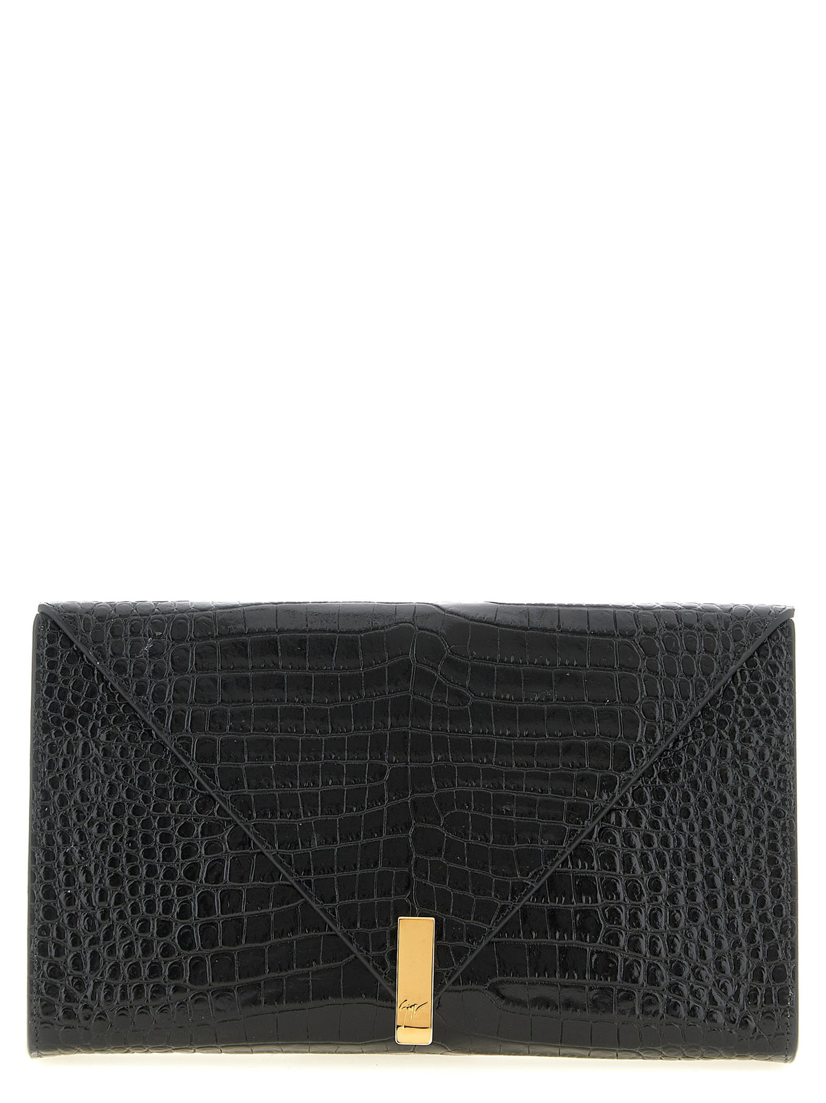 Giuseppe Zanotti Black Calfskin Clutch Bag