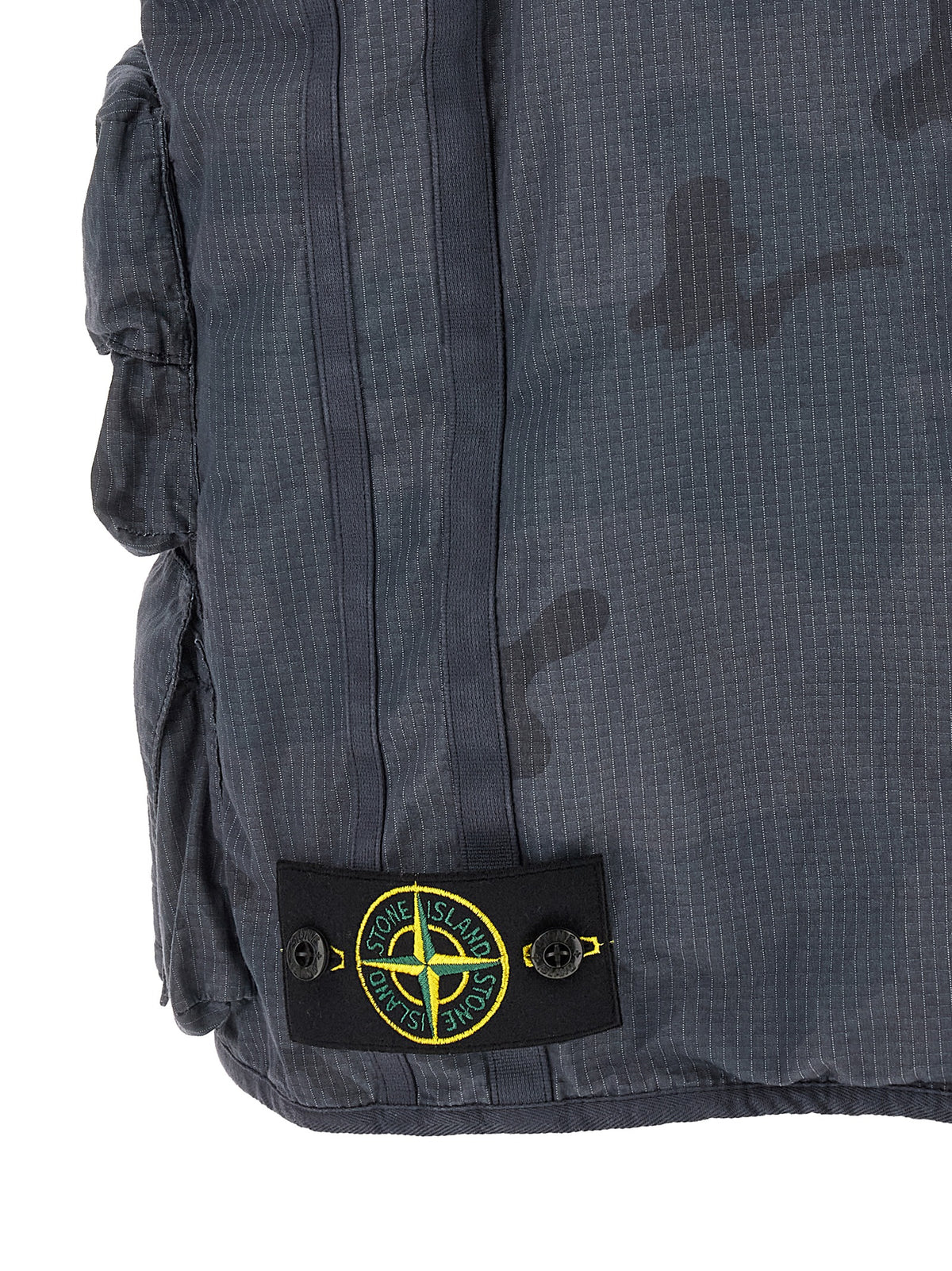Stone Island Blue Cotton Sleeveless Jacket