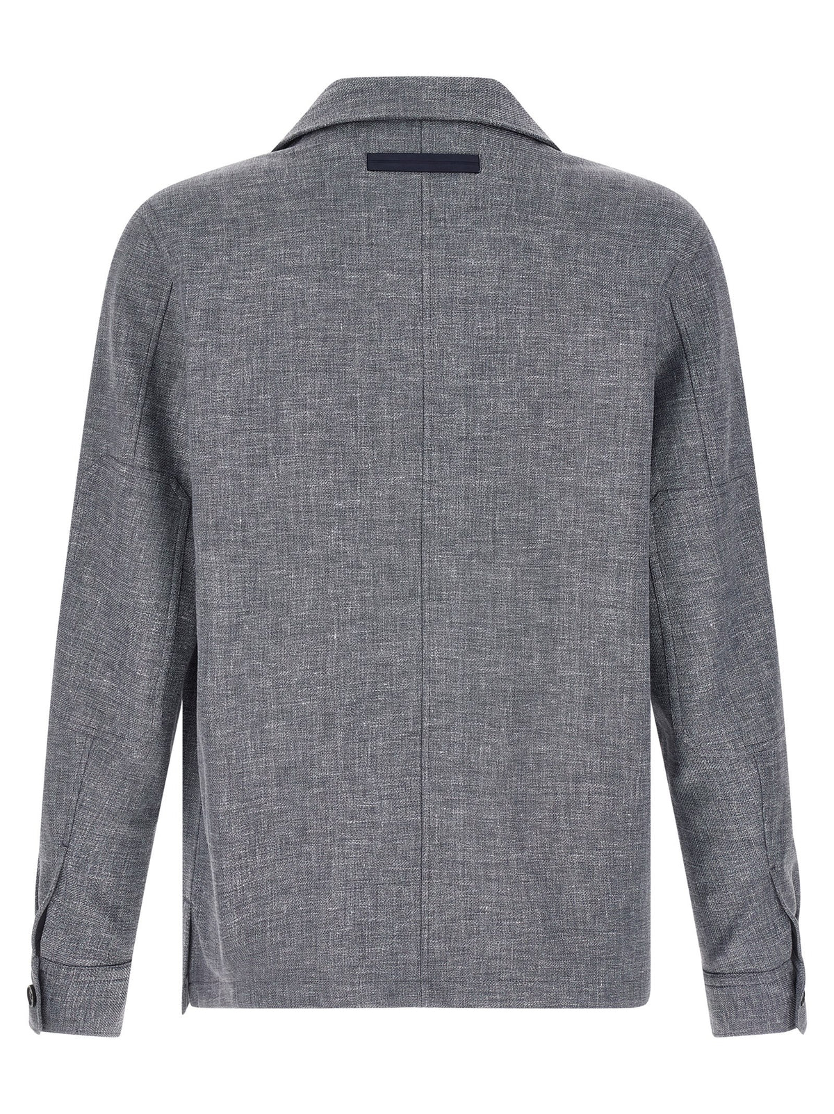 ZEGNA Blue Linen Blouse