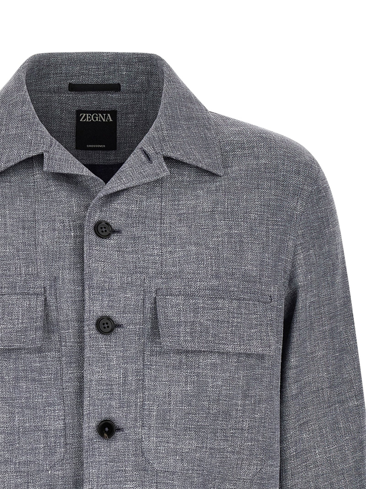 ZEGNA Blue Linen Blouse