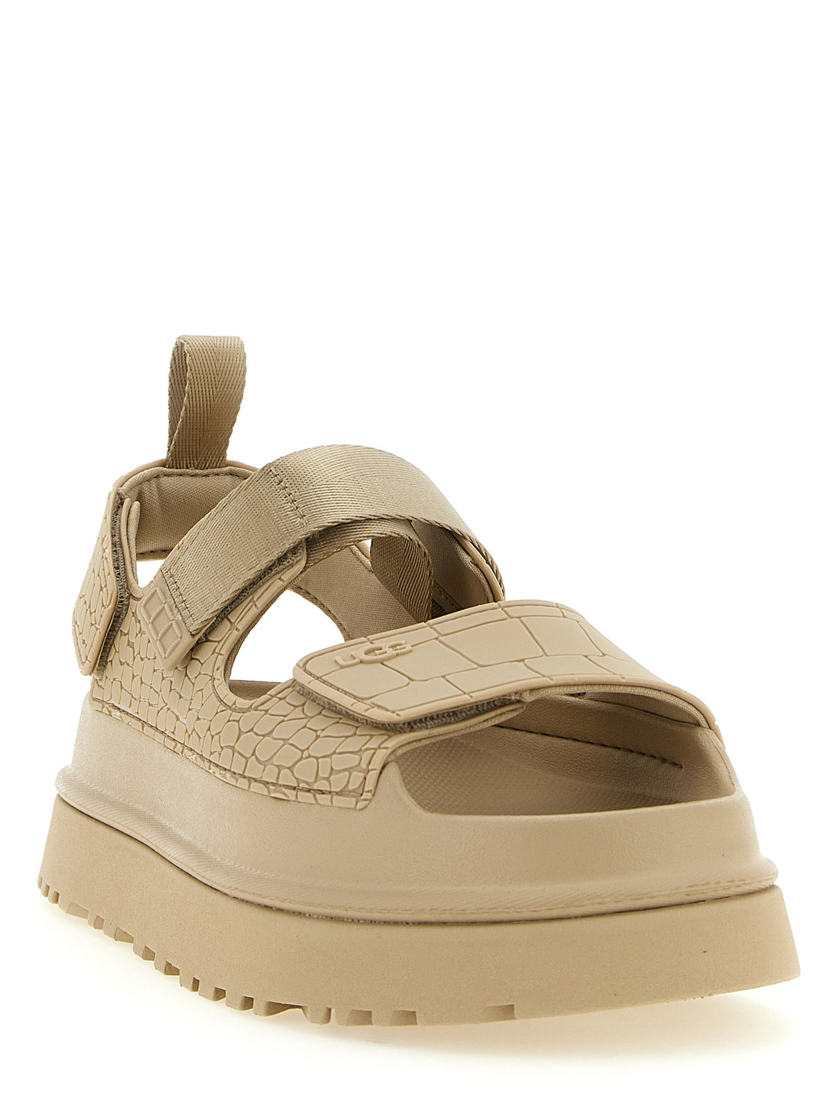 UGG Beige Synthetic Flat Sandals