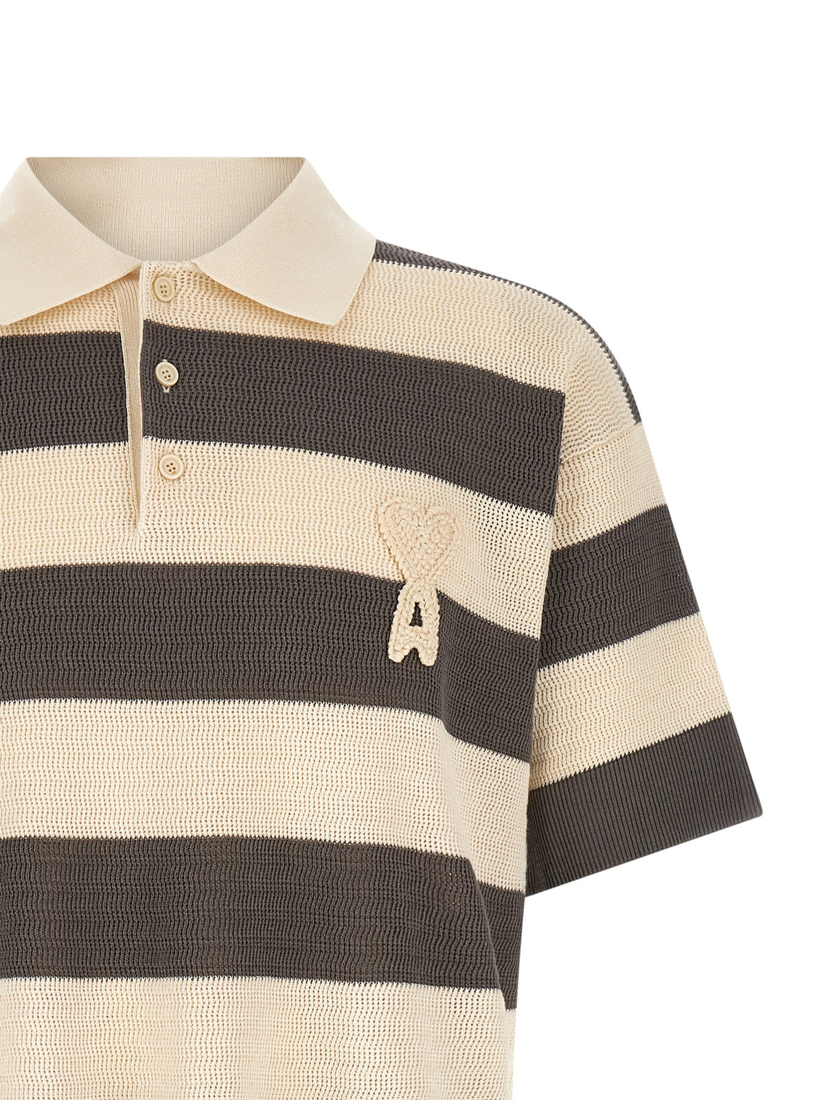 Ami Paris Gray Cotton Polo Shirt