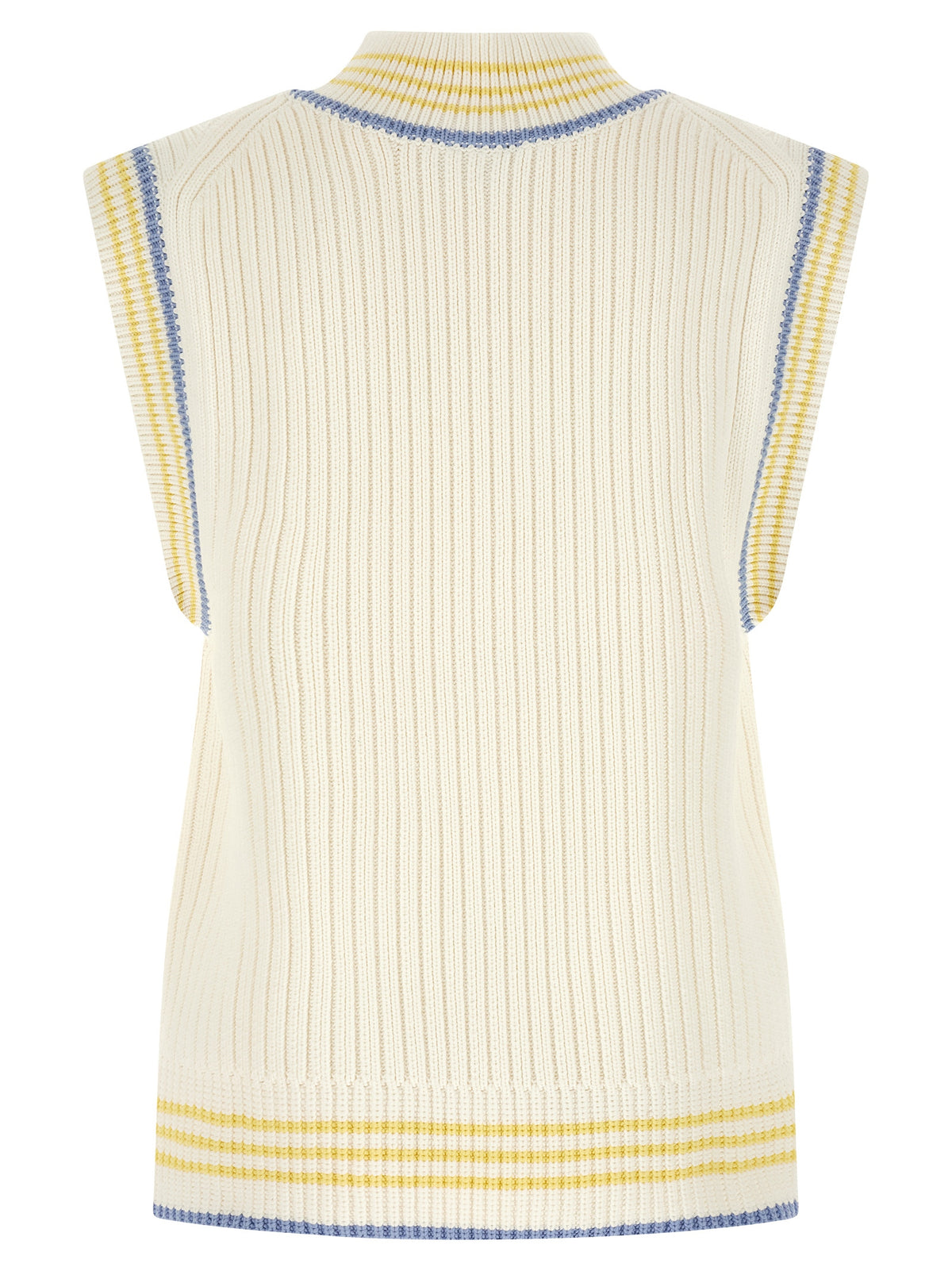 Lacoste White Cotton Sleeveles Sweater