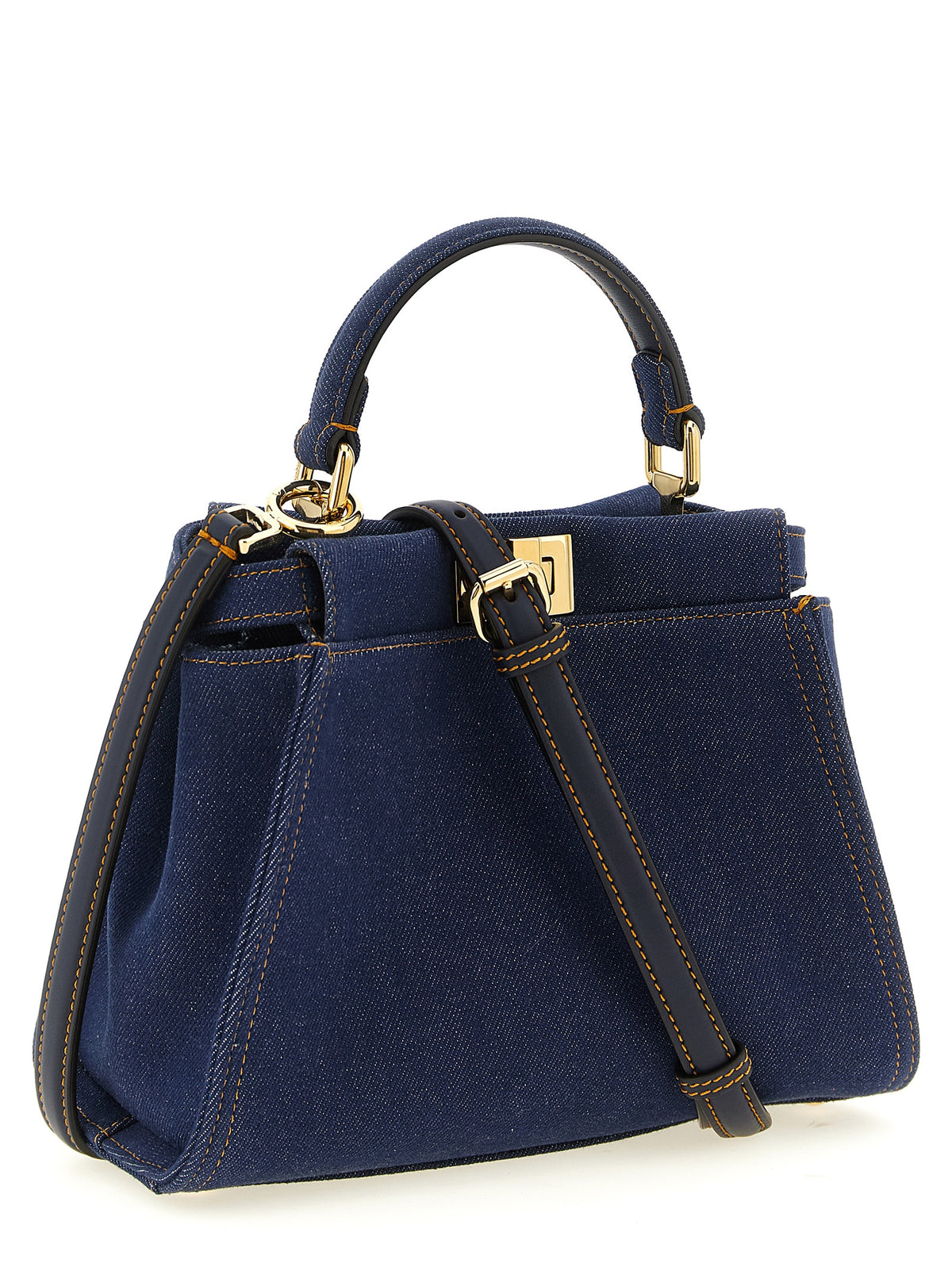 Fendi Blue Cotton Handbag