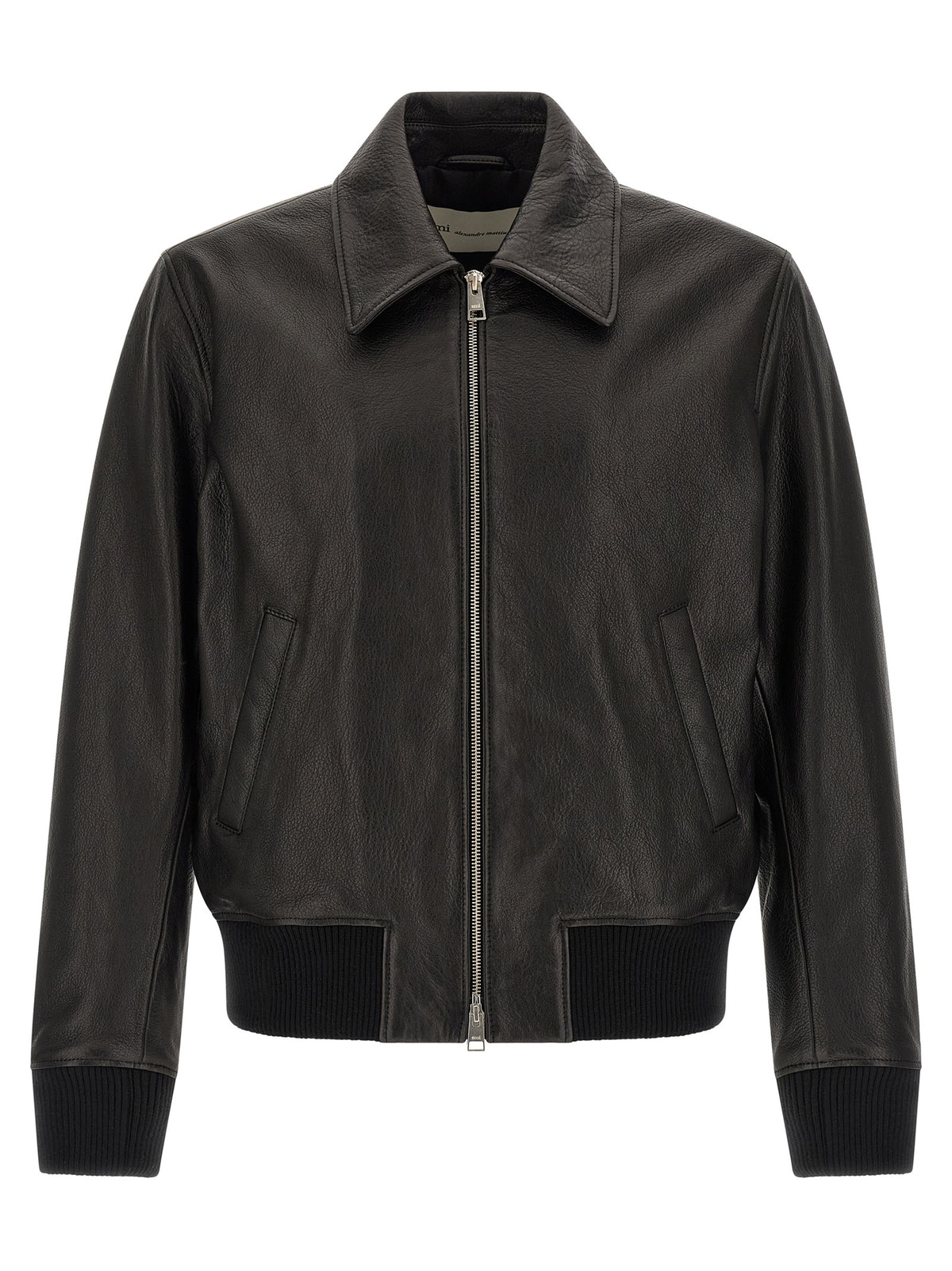 Ami Paris Black Lamb Leather Leather Jacket