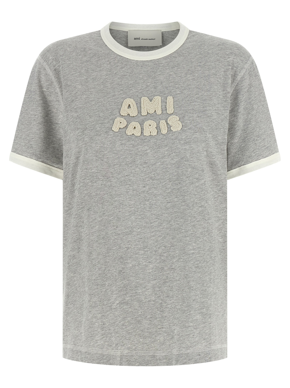 Ami Paris Gray Cotton T-Shirt