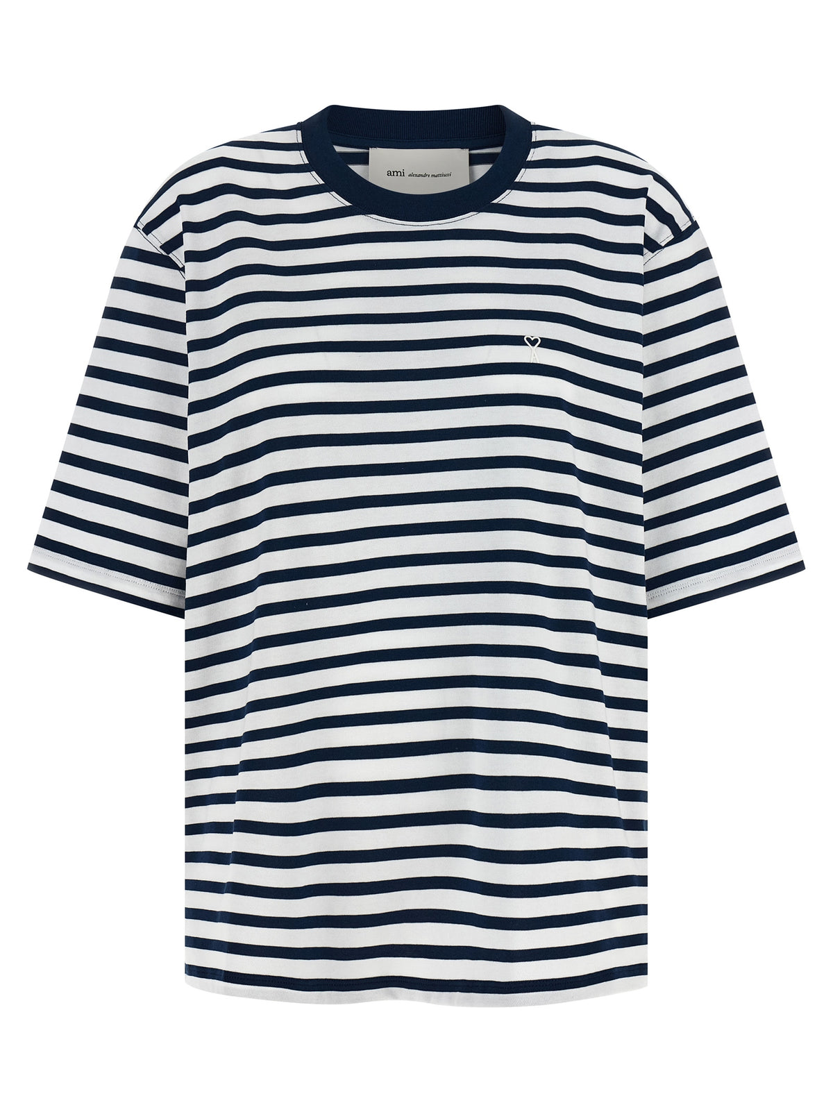 Ami Paris Blue Cotton T-Shirt
