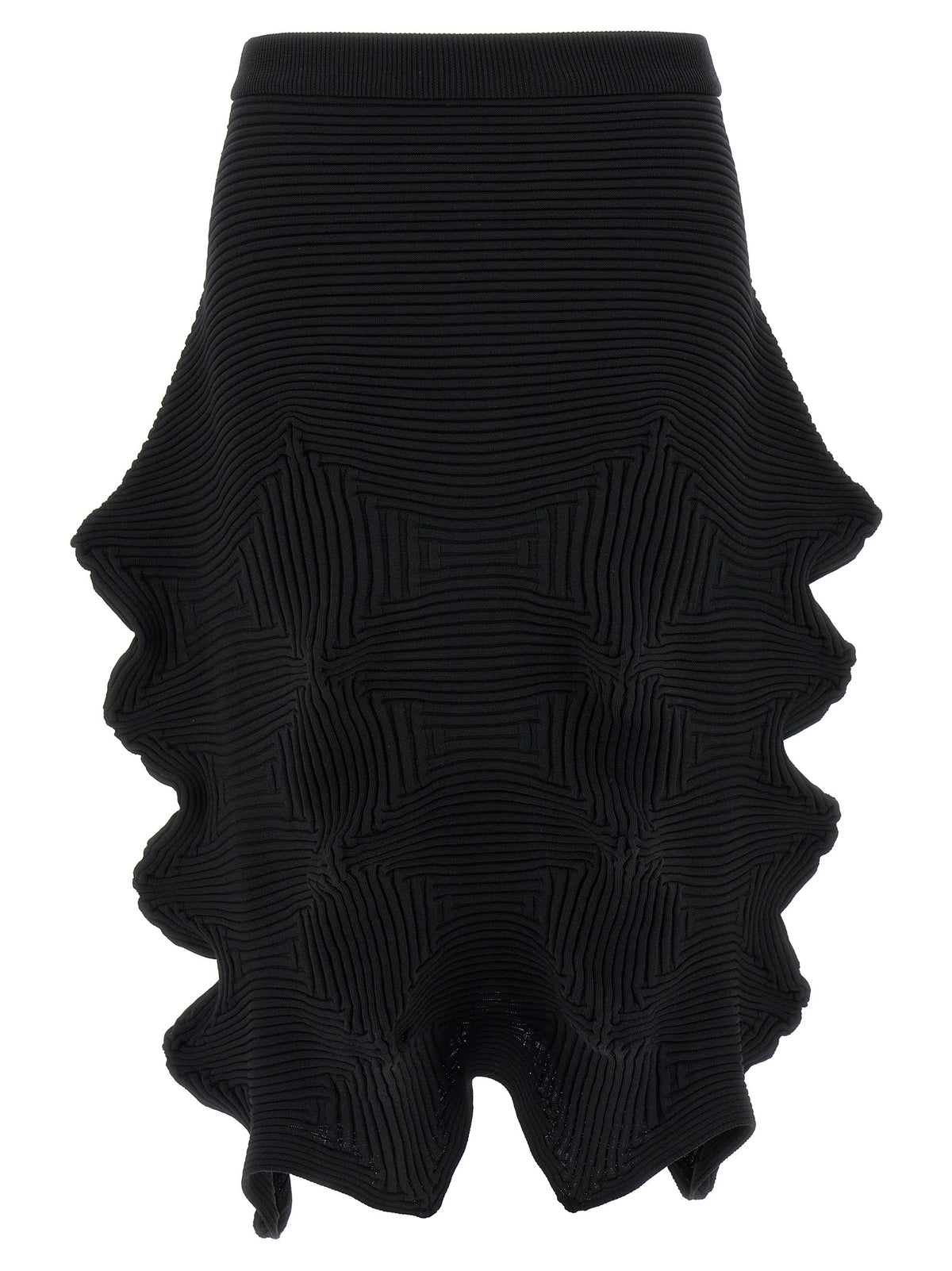 Issey Miyake Black Polyester Midi Skirt