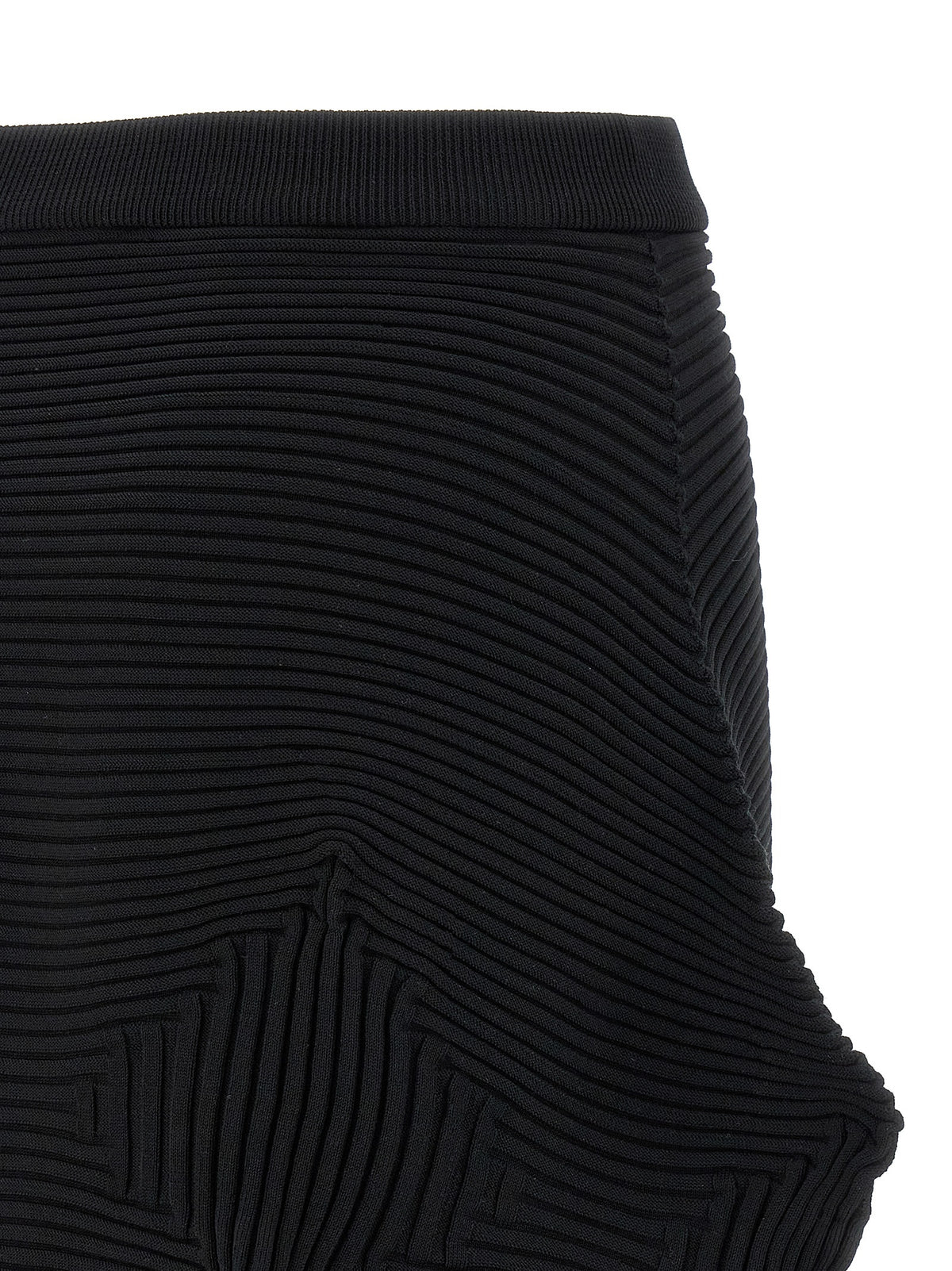 Issey Miyake Black Polyester Midi Skirt