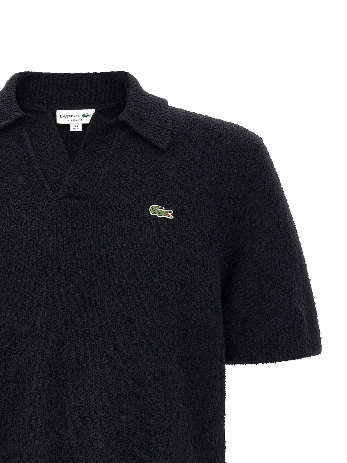 Lacoste Black Cotton Polo Shirt