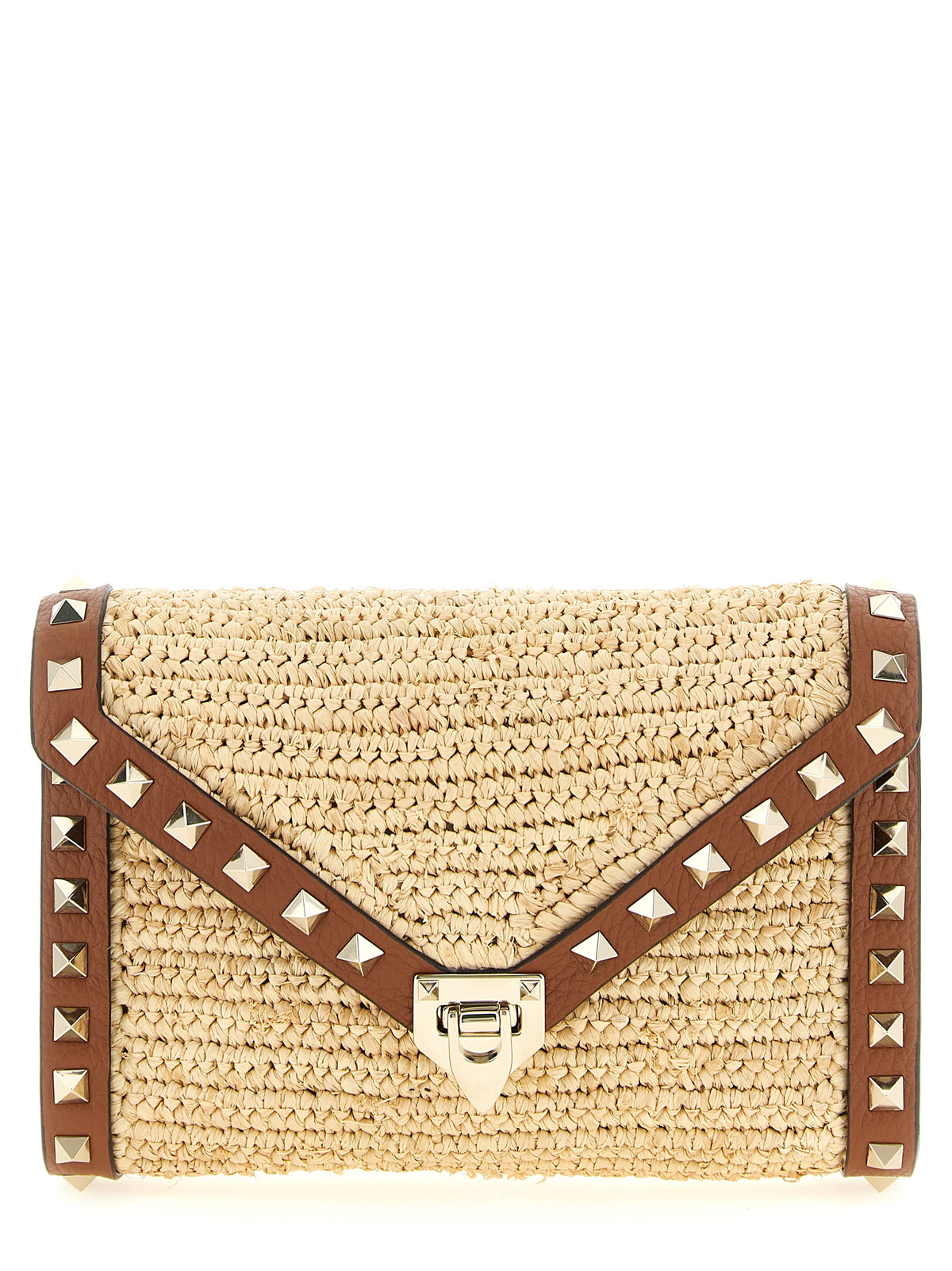 Valentino Garavani Beige Straw Crossbody Bag