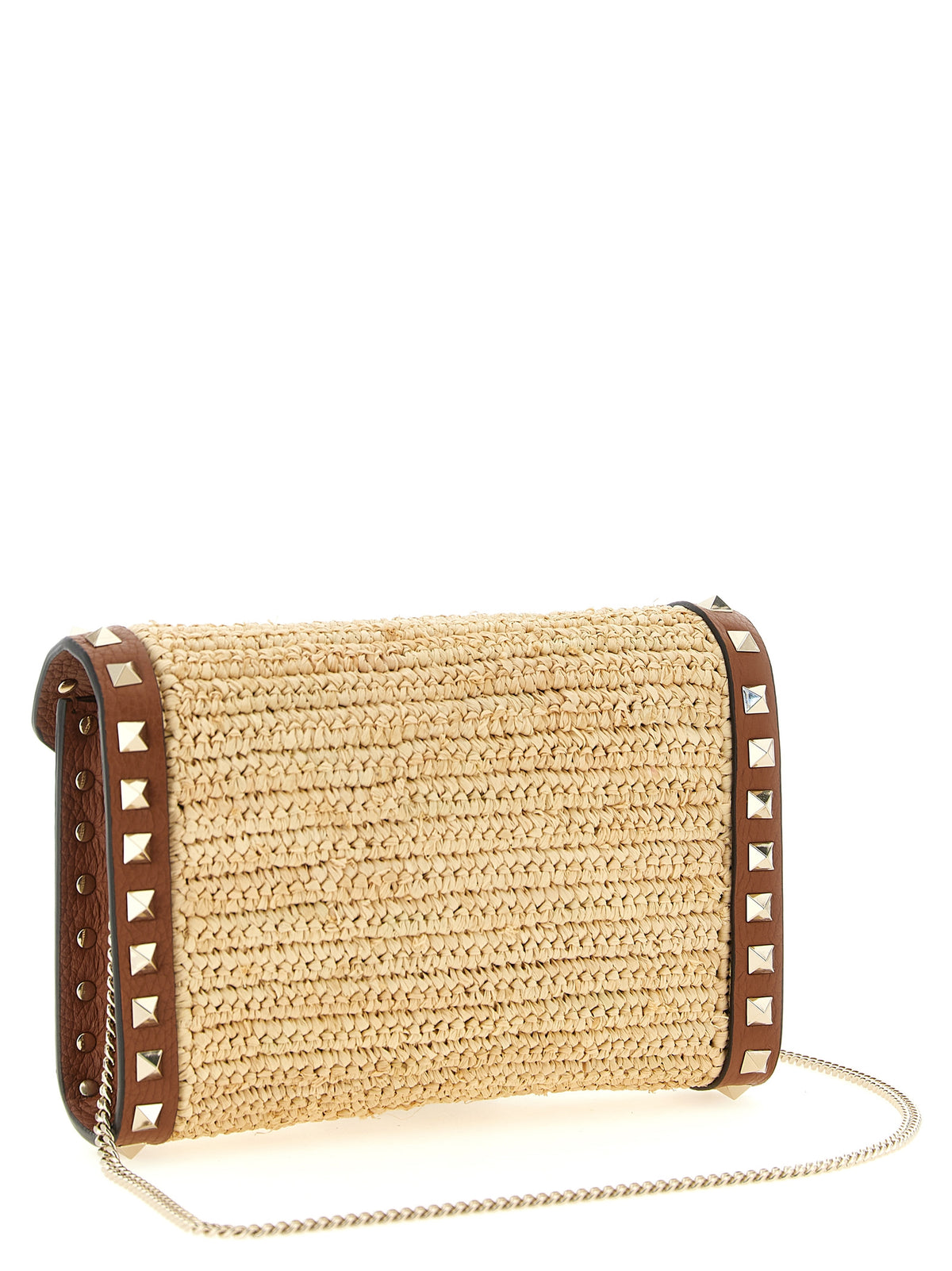 Valentino Garavani Beige Straw Crossbody Bag