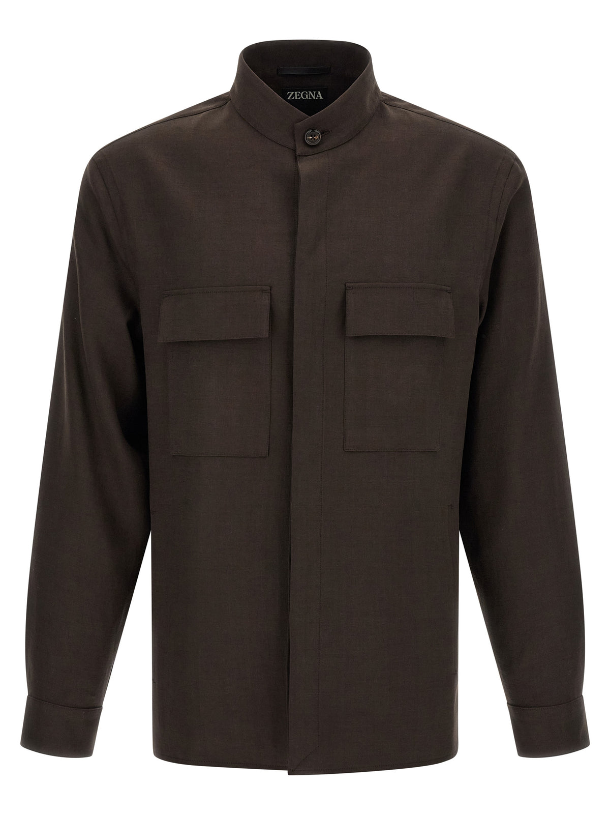 ZEGNA Brown Linen Blouse