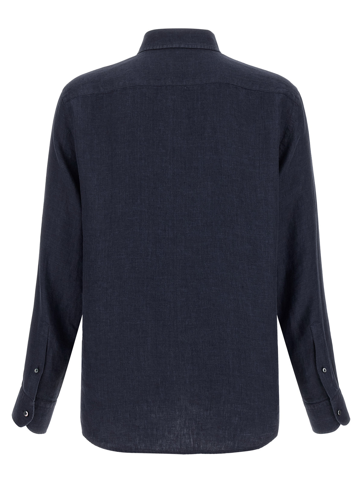 ZEGNA Blue Linen Polo Shirt