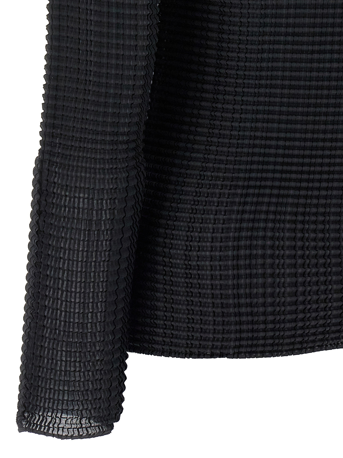 Issey Miyake Black Polyester Cardigan