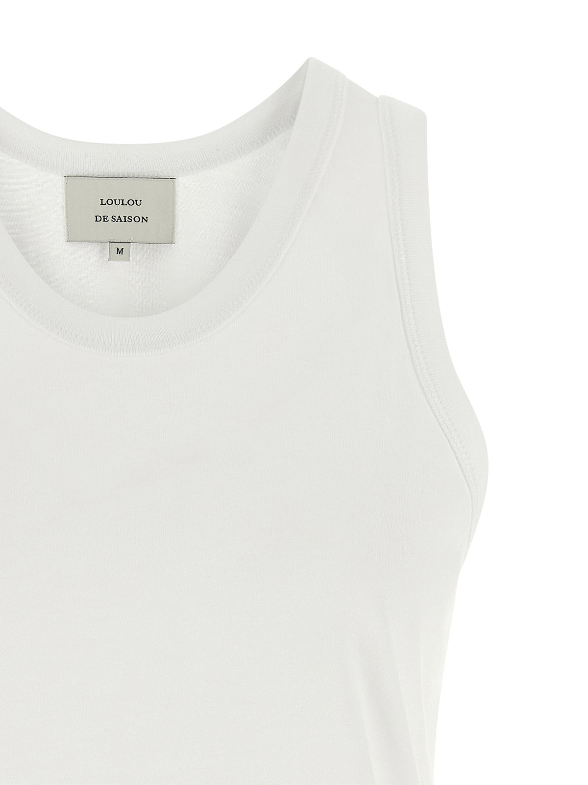 Loulou De Saison White Cotton Sleeveles T-Shirt