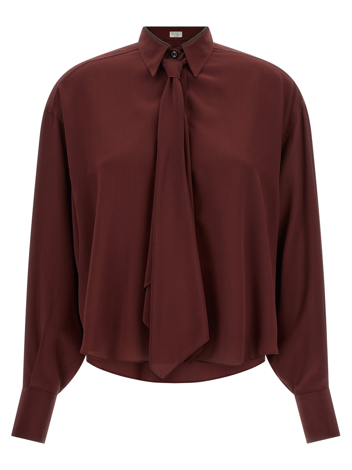 Brunello Cucinelli Bordeaux Silk Blouse