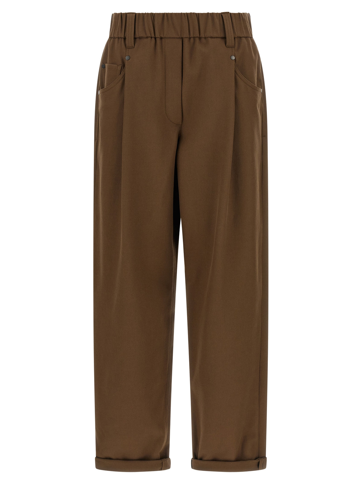 Brunello Cucinelli Brown Cotton Casual Pants