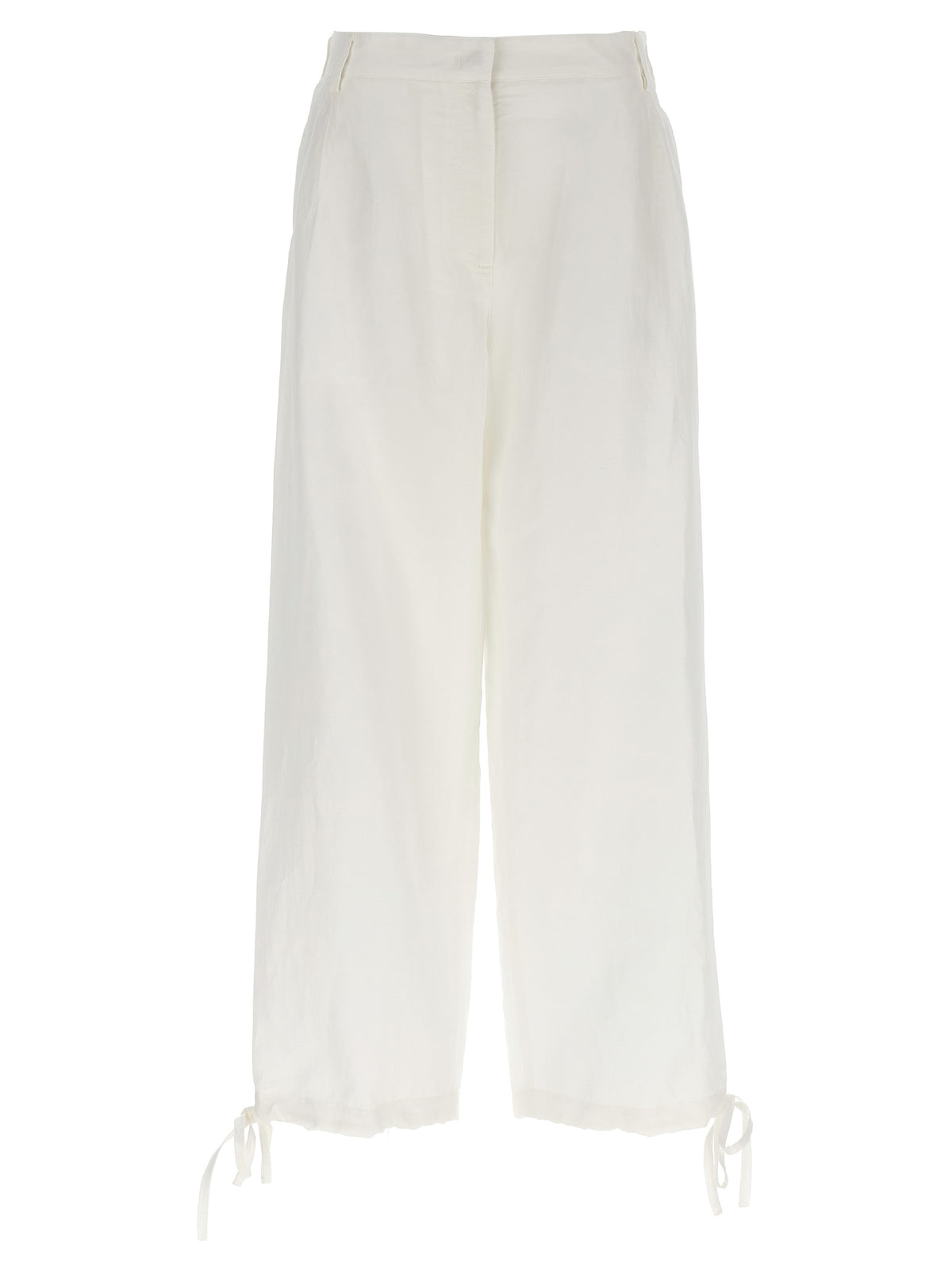 MSGM White Viscose Casual Pants