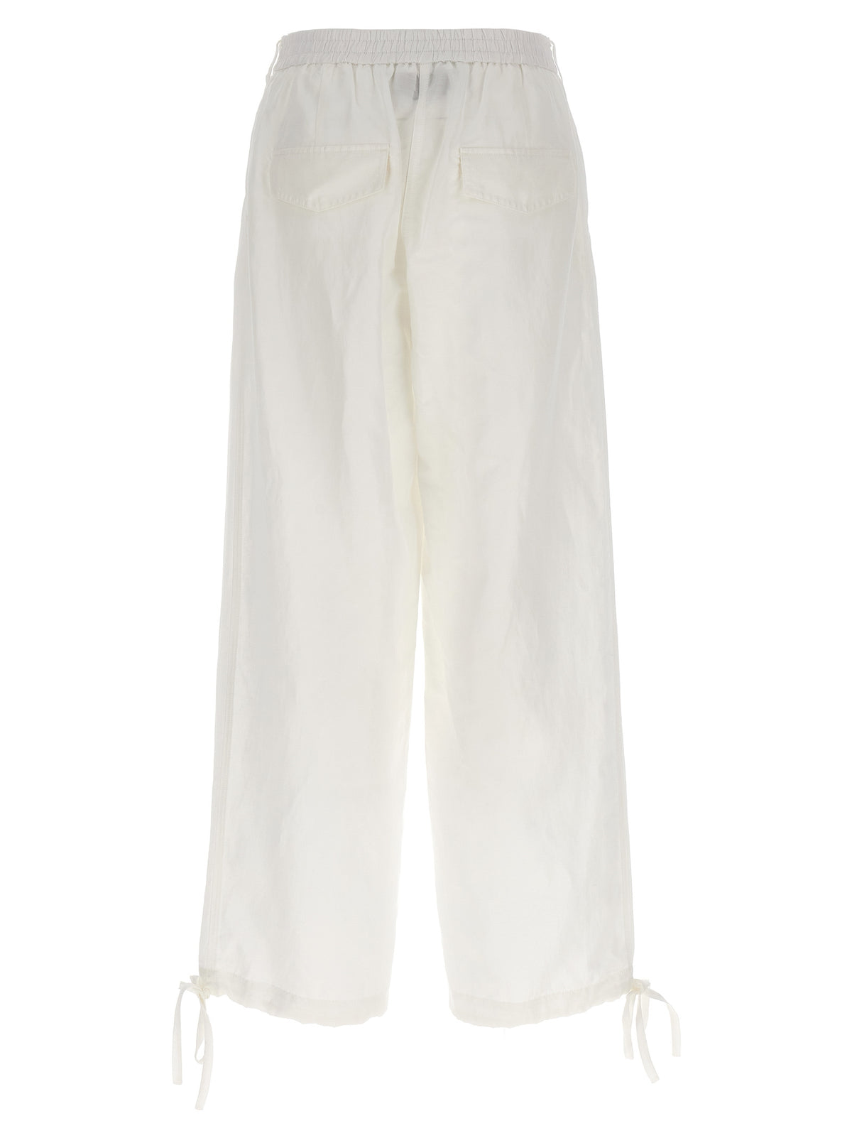 MSGM White Viscose Casual Pants