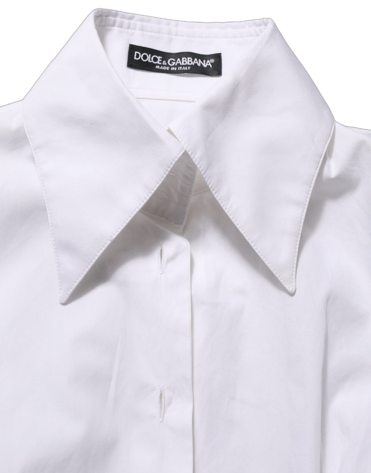 Dolce & Gabbana White Collared Long Sleeves Dress Shirt Top