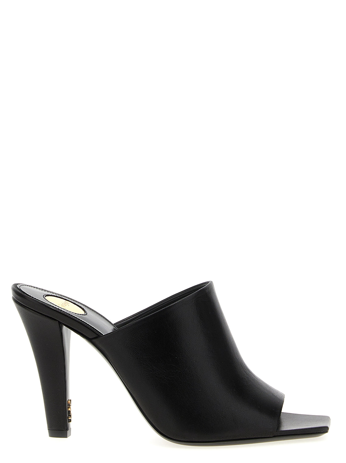 Saint Laurent Black Leather Stiletto Heel Sandals
