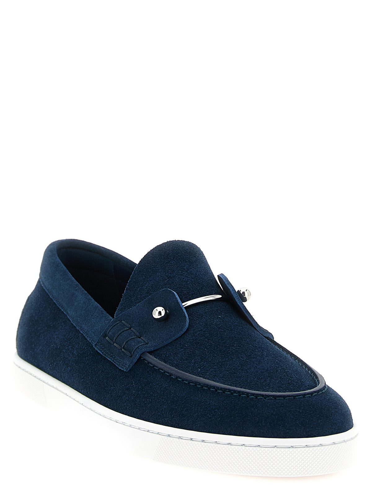 Christian Louboutin Blue Calfskin Slip-On Loafers