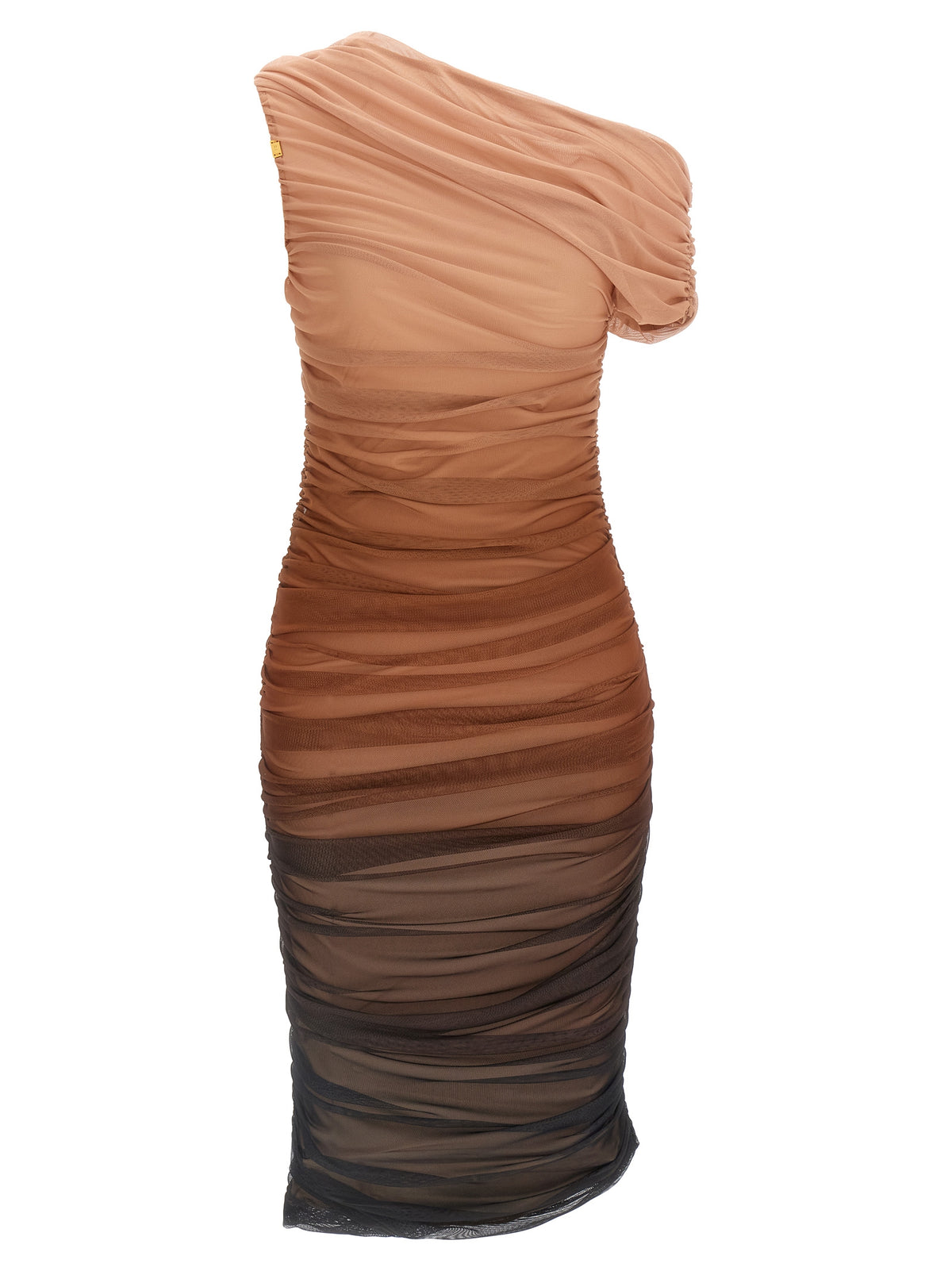 Elisabetta Franchi Brown Polyamide Midi Dress