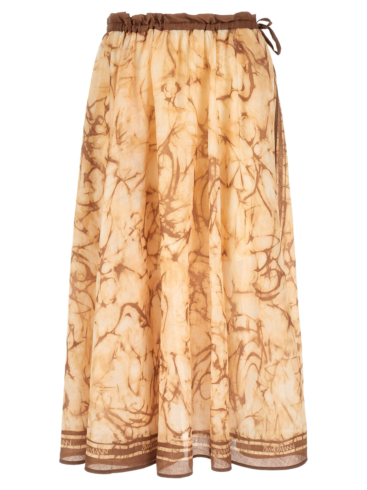 Zimmermann Beige Ramie Midi Skirt
