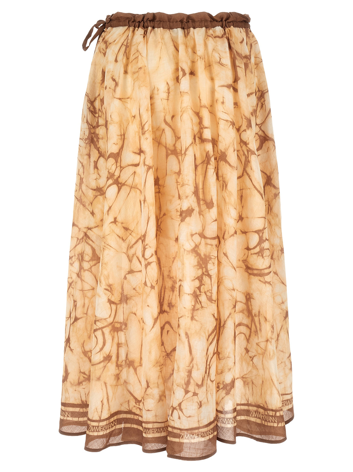 Zimmermann Beige Ramie Midi Skirt