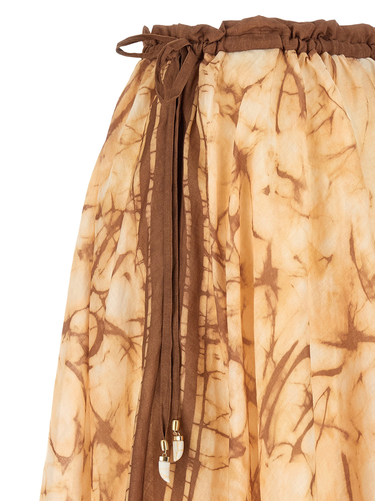 Zimmermann Beige Ramie Midi Skirt