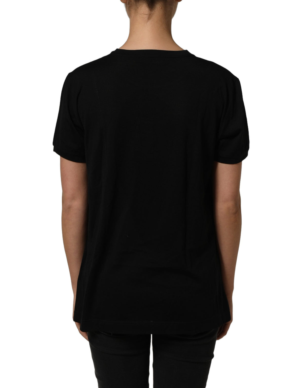 Dolce & Gabbana Black Wool Crew Neck Short Sleeves T-shirt