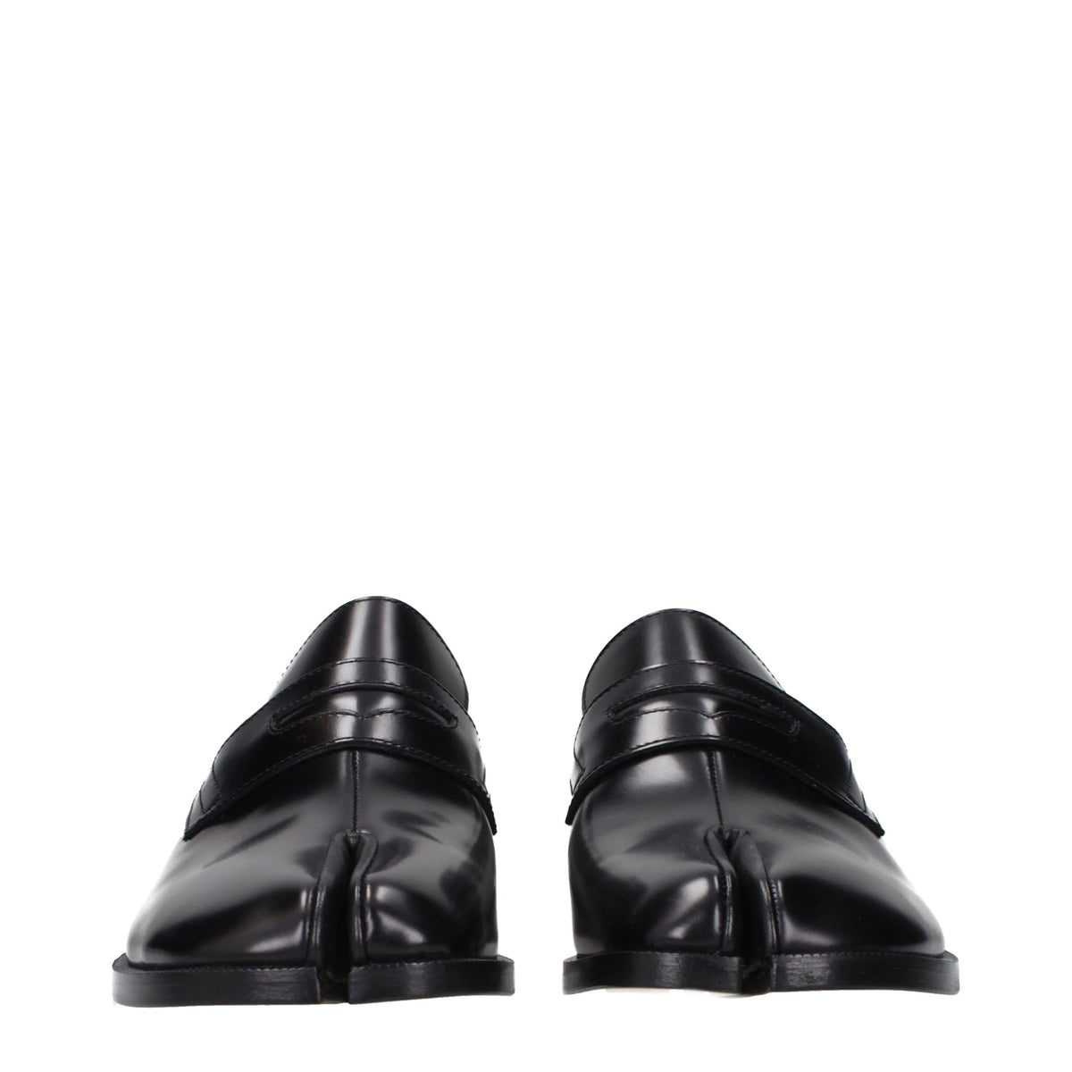 Maison Margiela Black Leather Slip-On Loafers