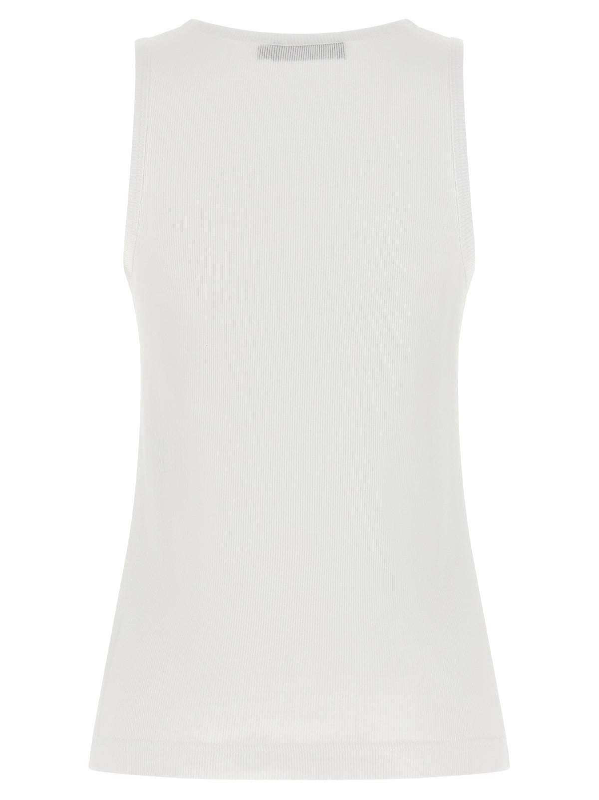 Dolce & Gabbana White Cotton Sleeveles T-Shirt